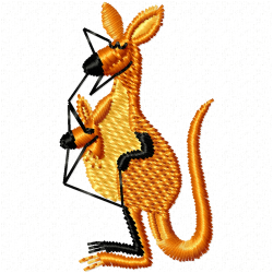 Kangaroo Embroidery Design 9